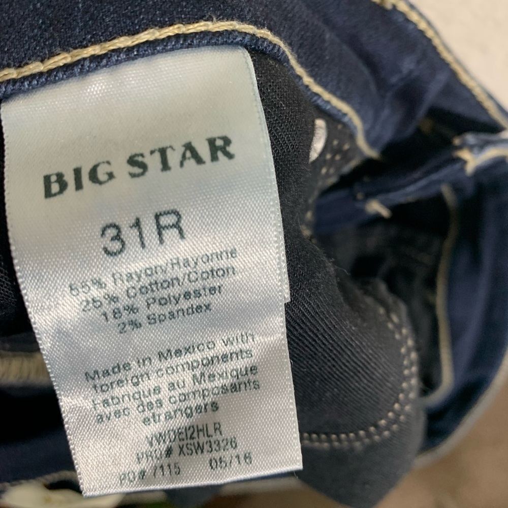 5/$25 Size 31 Big Star Desi skinny woman’s jeans Dark Denim - Picture 9 of 11